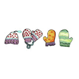 ID 8231ABCD Set of 4 Assorted Winter Gear Patches Embroidered Iron On Applique
