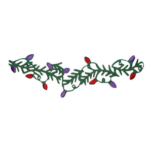ID 8236 Christmas Lights String Patch Holiday Decor Embroidered Iron On Applique