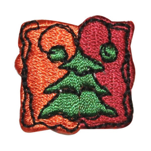 ID 8237 Lot of 3 Christmas Tree Badge Patch Pine Embroidered Iron On Applique
