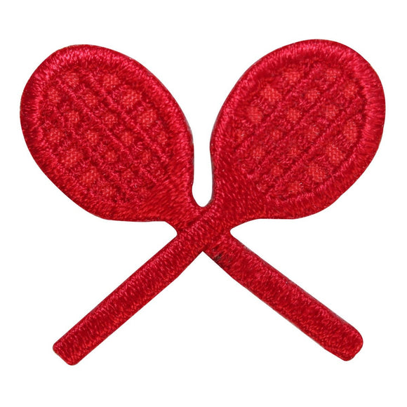ID 1588B Crossed Tennis Racket Patch Racquet Badge Embroidered Iron On Applique