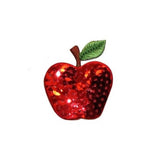 ID 1223F Apple With Sequin Patch Plant Summer Fruit Embroidered Iron On Applique