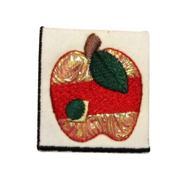 ID 1229A Shiny Apple Patch Tree Fruit Sweet Bake Embroidered Iron On Applique