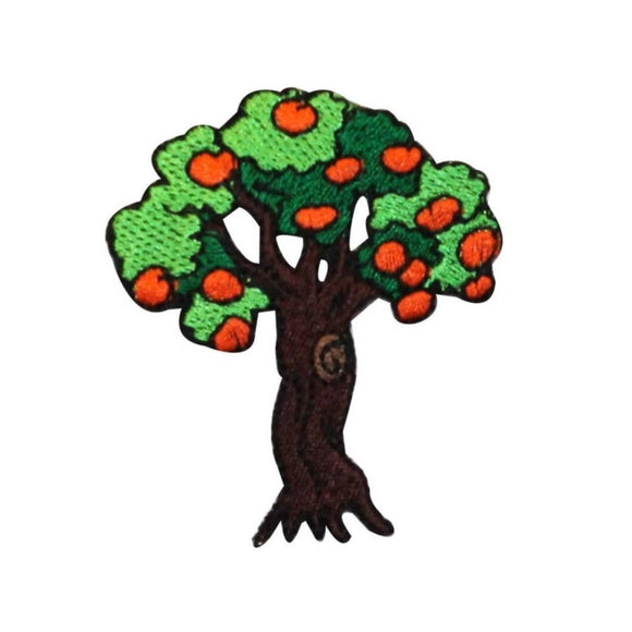 ID 1236W Orange Tree Patch Summer Fruit Orchard Embroidered Iron On Applique