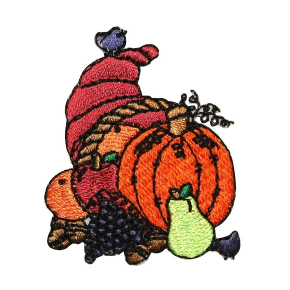 ID 1254 Cornucopia Fall Harvest Patch Thanksgiving Embroidered Iron On Applique