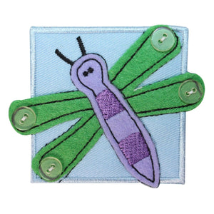 ID 1715B Felt Dragonfly Badge Patch Garden Bug Embroidered Iron On Applique