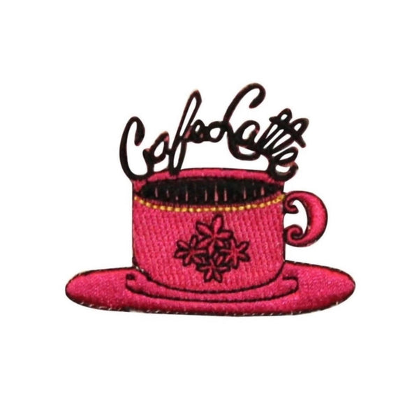 ID 1276B Cafe Latte Coffee Patch Morning Shop Drink Embroidered Iron On Applique