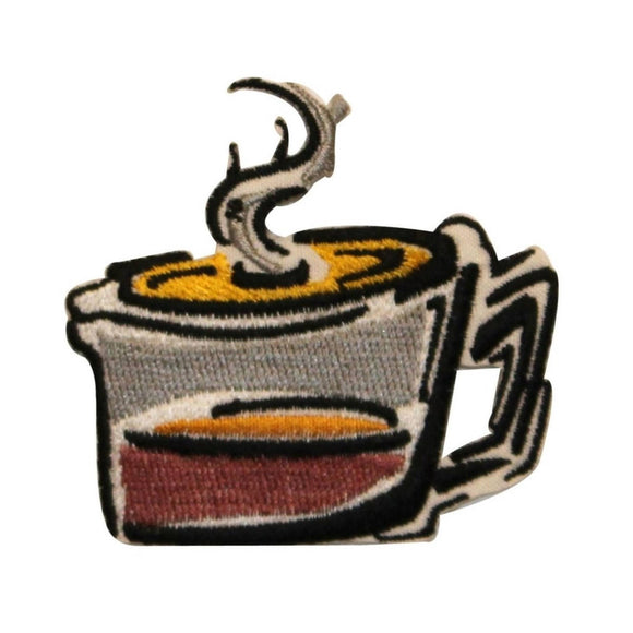 ID 1283 Cartoon Coffee Pot Patch Glass Cup Morning Embroidered Iron On Applique