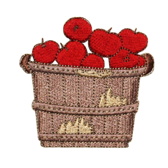 ID 1295 Bushel of Apples Patch Orchard Farm Picking Embroidered Iron On Applique