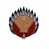 ID 1327 Indian Head Dress Sign Patch Western Chief Embroidered Iron On Applique