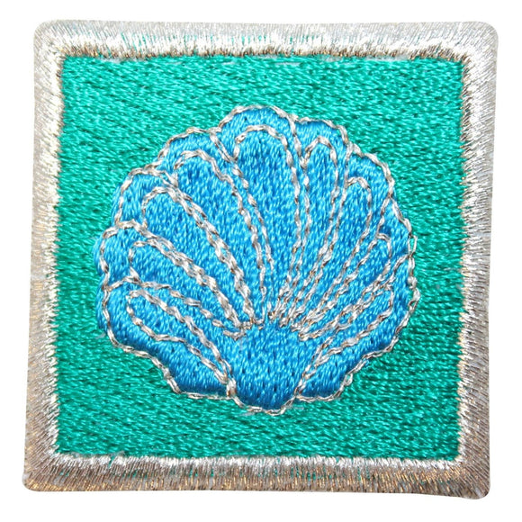 ID 1722 Seashell Badge Patch Ocean Sea Shell Craft Embroidered Iron On Applique