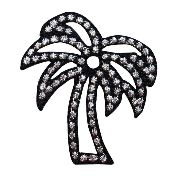 ID 1724A Shiny Palm Tree Patch Ocean Beach Craft Embroidered Iron On Applique