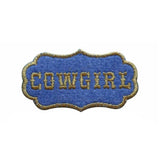 ID 1372A Cowgirl Name Badge Patch Rodeo Denim Tag Embroidered Iron On Applique