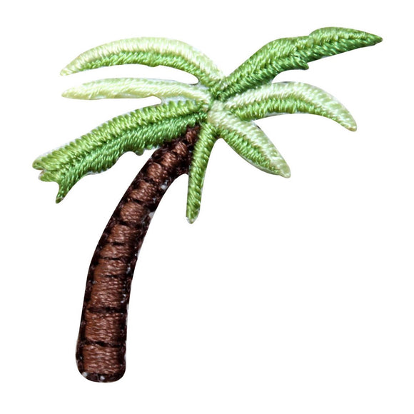 ID 1727 Leaning Palm Tree Patch Tropical Beach Embroidered Iron On Applique