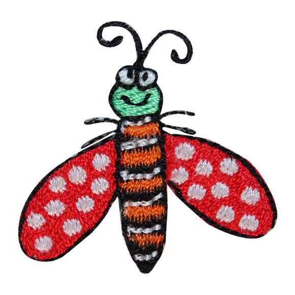 ID 1605A Happy Bug Patch Bee Fly Garden Insect Embroidered Iron On Applique
