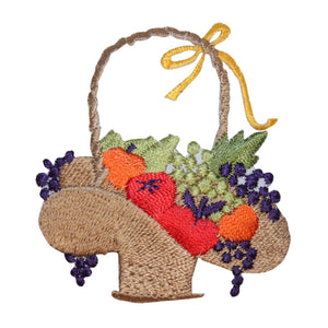 ID 1382 Basket Full of Fruit Patch Summer Set Piece Embroidered Iron On Applique