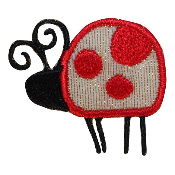 ID 1608A Ladybug Standing Patch Garden Bug Insect Embroidered Iron On Applique