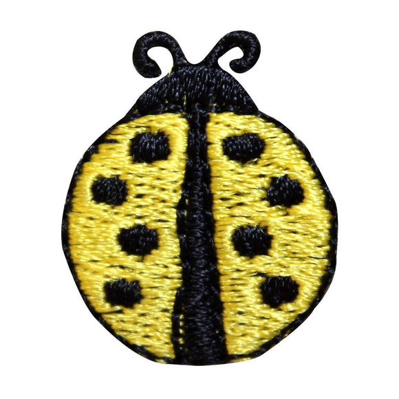 ID 1609E Yellow Ladybug Patch Flying Garden Insect Embroidered Iron On Applique