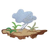 ID 1762 Rainy Day Patch Rain Cloud Scene Craft Embroidered Iron On Applique