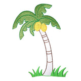 ID 1770B Leaning Palm Tree Patch Tropical Beach Embroidered Iron On Applique