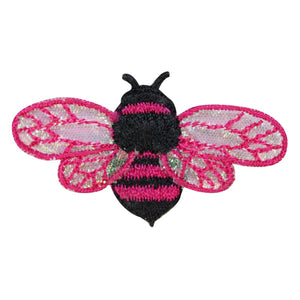 ID 1615B Bee Flying Patch Honey Wasp Colorful Bug Embroidered Iron On Applique