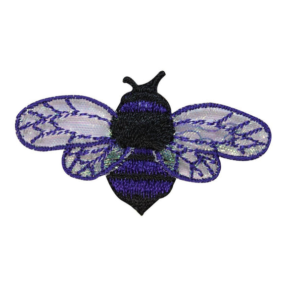 ID 1615E Bee Flying Patch Honey Wasp Colorful Bug Embroidered Iron On Applique