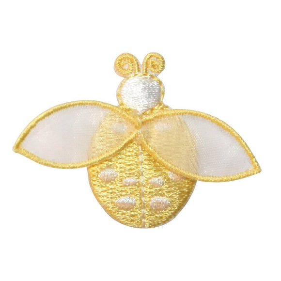 ID 1616C Yellow Ladybug Patch Garden Beetle Bug Fly Embroidered Iron On Applique