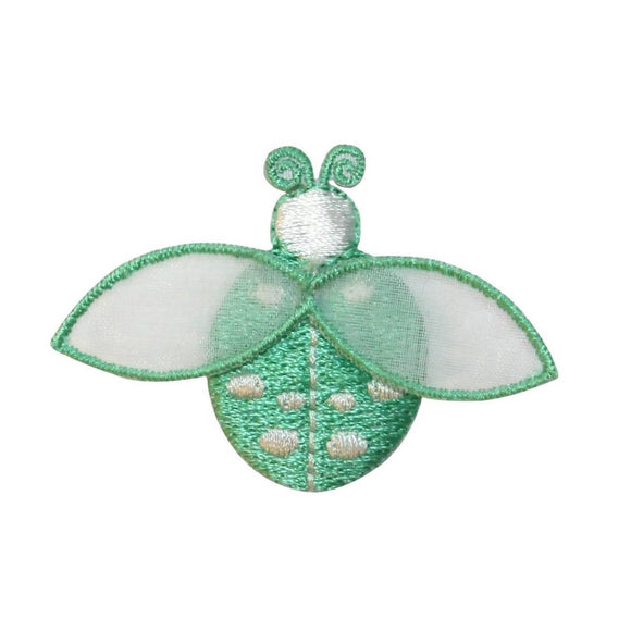 ID 1616E Green Ladybug Patch Garden Beetle Insect Embroidered Iron On Applique