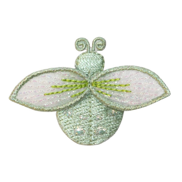 ID 1616H Green Ladybug Fly Patch Garden Beetle Bug Embroidered Iron On Applique