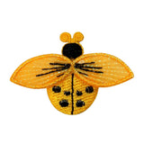 ID 1616I Yellow Ladybug Fly Patch Garden Beetle Bug Embroidered Iron On Applique