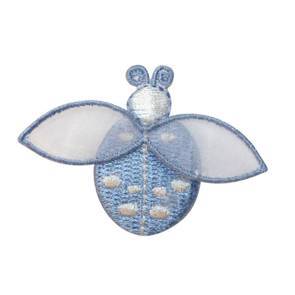 ID 1616M Blue Ladybug Patch Garden Beetle Insect Embroidered Iron On Applique