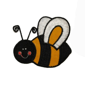 ID 1619A Happy Bumblebee Patch Cute Honey Bee Bug Embroidered Iron On Applique
