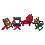 ID 1785 Beach Chairs Patch Ocean Vacation Craft Embroidered Iron On Applique