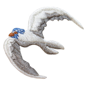 ID 1636 Seagull Flying Patch Ocean Coastal Beach Embroidered Iron On Applique