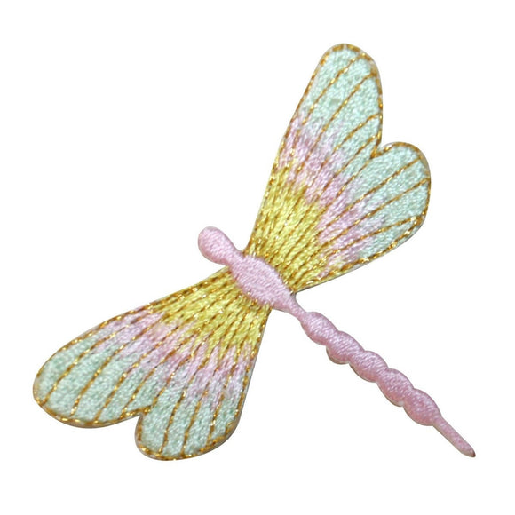 ID 1646B Multicolored Dragonfly Patch Garden Bug Embroidered Iron On Applique