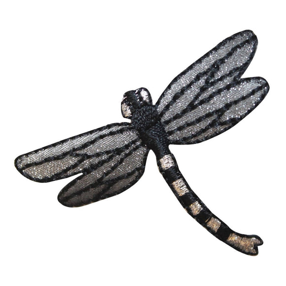 ID 1647A Metallic Dragonfly Patch Garden Flying Bug Embroidered Iron On Applique