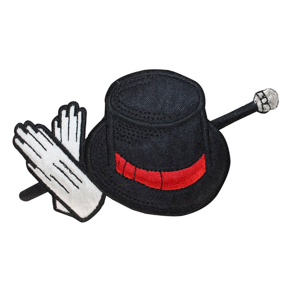 ID 1928 Magician Equipment Patch Hat Wand Magic Embroidered Iron On Applique