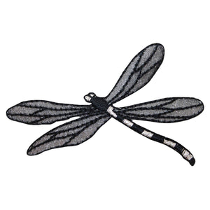 ID 1663A Metallic Dragonfly Patch Garden Insect Bug Embroidered Iron On Applique