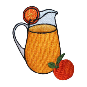 ID 1947 Pitcher Of Orange Juice Patch Morning Drink Embroidered Iron On Applique