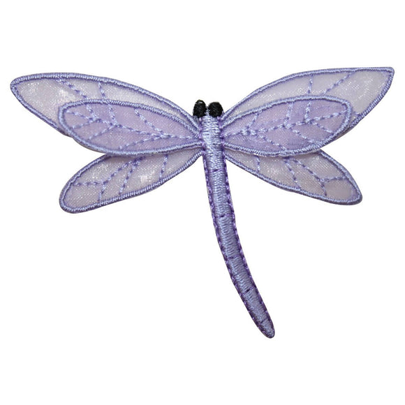 ID 1666B Purple Lace Dragonfly Patch Garden Insect Embroidered Iron On Applique