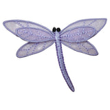 ID 1666B Purple Lace Dragonfly Patch Garden Insect Embroidered Iron On Applique