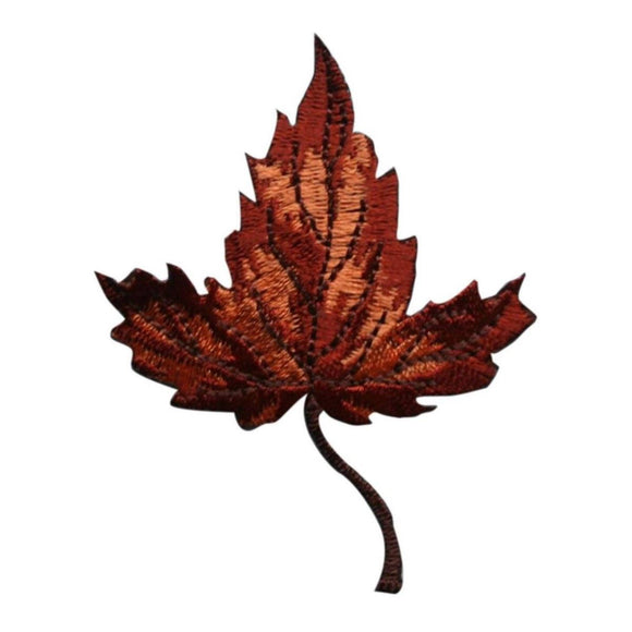 ID 1396 Fall Maple Leaf Patch Autumn Leaves Falling Embroidered Iron On Applique