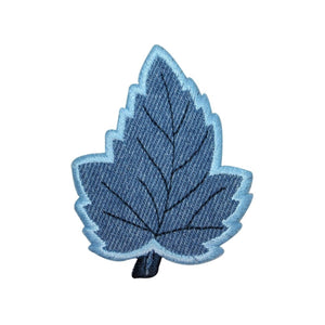 ID 1402 Winter Maple Leaf Patch Frost Leaves Tree Embroidered Iron On Applique