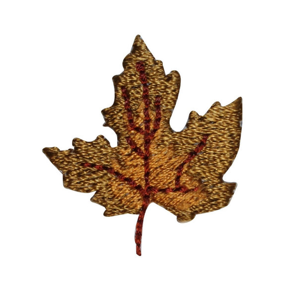 ID 1405 Dried Maple Leaf Patch Fall Autumn Leaves Embroidered Iron On Applique
