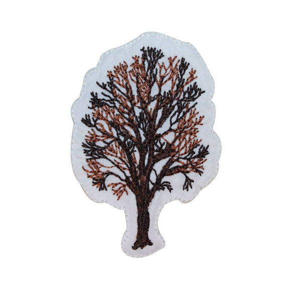 ID 1407 Winter Bare Tree Patch Craft Outline Badge Embroidered Iron On Applique