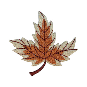 ID 1408 Fallen Maple Leaf Patch Tree Leaves Craft Embroidered Iron On Applique