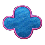 ID 1966C Puffy Cloud Patch Rainy Blue Sky Weather Embroidered Iron On Applique