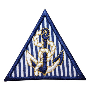 ID 1969 Anchor Triangle Emblem Patch Nautical Symbol Embroidered IronOn Applique