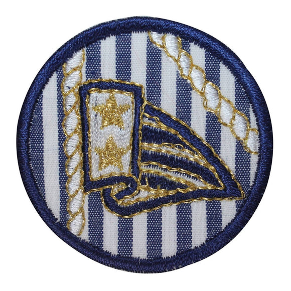 ID 1971 Nautical Flag Patch Boat Ship Symbol Badge Embroidered Iron On Applique