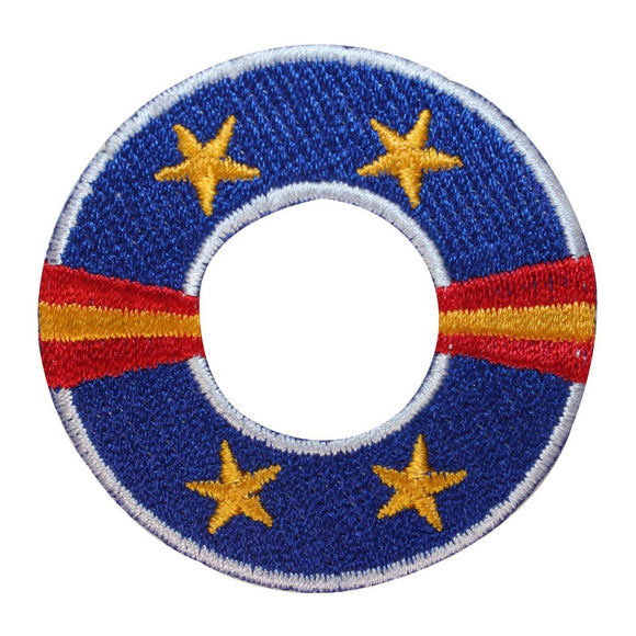 ID 1976 Star Life Preserver Patch Ring Nautical Embroidered Iron On Applique