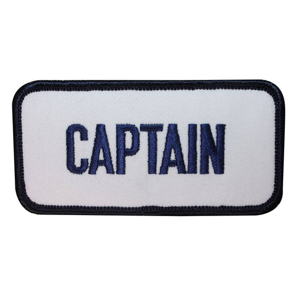 ID 1977 Captain Name Tag Patch Nautical Badge Embroidered Iron On Applique